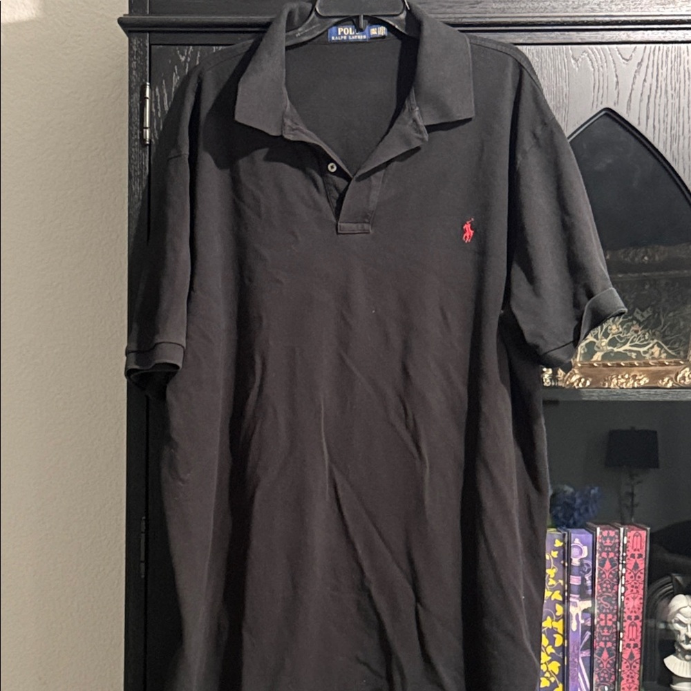 Ralph Lauren Black Polo with Red Embroidered Pony